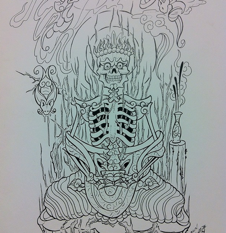 Tattoos - Buddhist Skeleton - 101592